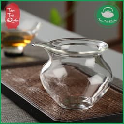 Tống trà thủy tinh chịu nhiệt dáng bầu miệng rót 200ml 4