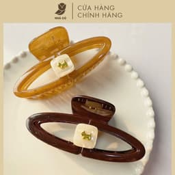 Kẹp Tóc Hình Oval Đính Charm NHÀ CÚ Chất Liệu Nhựa Cứng Phong Cách Hàn Quốc Thời Trang Cho Nữ Hot Trend 6192 1