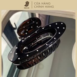 Kẹp Tóc Hình Oval Đính Charm NHÀ CÚ Chất Liệu Nhựa Cứng Phong Cách Hàn Quốc Thời Trang Cho Nữ Hot Trend 6192 4