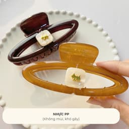 Kẹp Tóc Hình Oval Đính Charm NHÀ CÚ Chất Liệu Nhựa Cứng Phong Cách Hàn Quốc Thời Trang Cho Nữ Hot Trend 6192 2