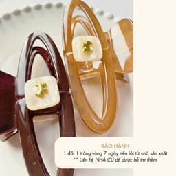 Kẹp Tóc Hình Oval Đính Charm NHÀ CÚ Chất Liệu Nhựa Cứng Phong Cách Hàn Quốc Thời Trang Cho Nữ Hot Trend 6192 3