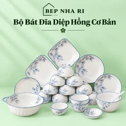 Bộ Bát Đĩa Gốm Sứ Diệp Hồng CƠ BẢN Vẻ Đẹp Tinh Khôi Trong Từng Chiếc Lá Dùng Cho Bữa Ăn Gia Đình 1
