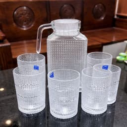 [ GiaDungQueHuong ] Bình Đựng Nước Thủy Tinh, Ca Nước Deli Kèm Cốc Uống Nước Cao Cấp Dung Tích 1,7L  M22 9
