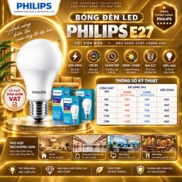 Bóng đèn LED PHILIPS tiết kiệm điện Essential E27 5W 7W 9W 11W 13W (vàng, trắng) (01 bóng) - Đèn Philips BẾP CHÂU ÂU 1