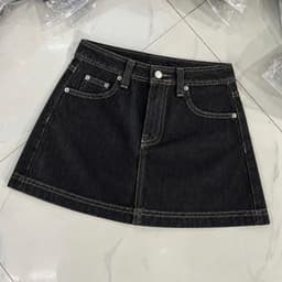 Chân Váy Jean Nữ AN TÂY - Form Chữ A, Cạp Cao, Hack Dáng Tôn Eo, Vải Denim Đẹp #8761 Màu Xanh Than 7