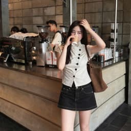 Chân Váy Jean Nữ AN TÂY - Form Chữ A, Cạp Cao, Hack Dáng Tôn Eo, Vải Denim Đẹp #8761 Màu Xanh Than 5