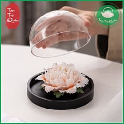 Bông hoa mẫu đơn gốm decor phòng trà, bàn trà, xông tinh dầu thơm 4