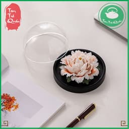 Bông hoa mẫu đơn gốm decor phòng trà, bàn trà, xông tinh dầu thơm 3