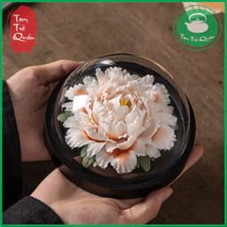 Bông hoa mẫu đơn gốm decor phòng trà, bàn trà, xông tinh dầu thơm 2