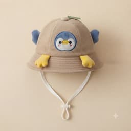Mũ Vành Tròn Cho Bé Hình Chim Cánh Cụt Đáng Yêu - Nón Bucket Kèm Dây Chống Rơi 2