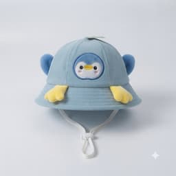 Mũ Vành Tròn Cho Bé Hình Chim Cánh Cụt Đáng Yêu - Nón Bucket Kèm Dây Chống Rơi 4