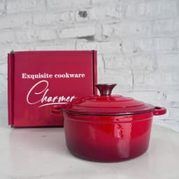 Nồi Gang Đúc CHARMER Tráng Men Size 20, 22, 24 26cm – Nồi Hầm, Kho Cá, Nấu Canh Giữ Nhiệt Lâu, Phù Hợp Mọi Loại Bếp 1