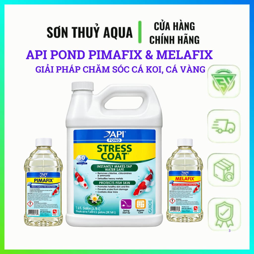API PIMAFIX POND - MELAFIX POND - STRESCOD 3890ML -  CÁ CẢNH siêu đậm đặc, tiết kiệm