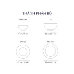 Bộ Chén Dĩa Gốm Sứ Cao Cấp Minh Long -  Jasmine  -  Thạch Vân 4