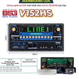 Bo Mạch Loa Kéo Nguồn Xuyến DSP V152HS  thế hệ mới Màn Hình Lớn hỗ trợ livestream ,Echo delay có Reveb,mẩu mới nhất 1