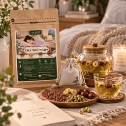 Combo Trà tâm sen tứ vị, túi thơm thảo mộc hỗ trợ ngủ ngon, an thần, sâu giấc, người mất ngủ lâu năm 4