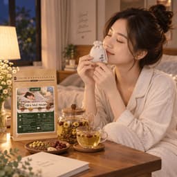 Combo Trà tâm sen tứ vị, túi thơm thảo mộc hỗ trợ ngủ ngon, an thần, sâu giấc, người mất ngủ lâu năm 5