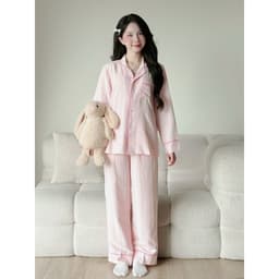 MB-SET-030 Set đồ ngủ kẻ sọc đôi viền né theo màu Maybee Homedress 4