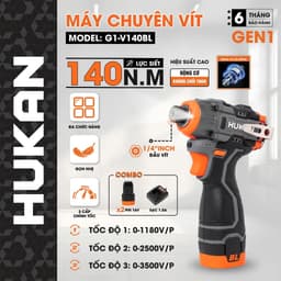 Máy Chuyên Bắn Vít Có Búa HUKAN G1-V140BL, Lực Siết 140Nm 3 Tốc Độ, Động Cơ Không Chổi Than 2