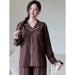 MB-SET-030 Set đồ ngủ kẻ sọc đôi viền né theo màu Maybee Homedress 2