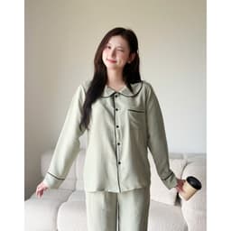 MB-SET-031 Set đồ ngủ trơn cổ sen viền né Maybee Homedress 6