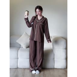MB-SET-030 Set đồ ngủ kẻ sọc đôi viền né theo màu Maybee Homedress 9