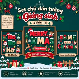 Set tranh gỗ dán tường chủ đề Giáng sinh, trang trí nhà cửa, văn phòng, homestay... 1