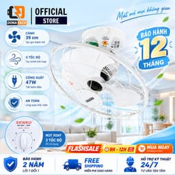Quạt đảo trần SENKO TD105 chuyển hướng cơ điều khiển hộp số, công suất 47w siêu mát chính hãng 1