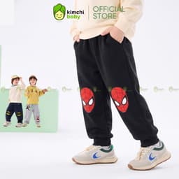 [10-29KG] Quần Dài Jogger Nỉ 2 Da Dày Dặn Giữ Nhiệt Cho Bé Trai KIMCHIBABY Họa Tiết Siêu Anh Hùng Mặc Thu Đông QN601 3