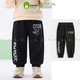 [10-29KG] Quần Dài Jogger Nỉ 2 Da Dày Dặn Giữ Nhiệt Cho Bé Trai KIMCHIBABY Họa Tiết Siêu Anh Hùng Mặc Thu Đông QN601 5