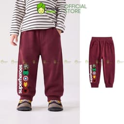 [10-29KG] Quần Dài Jogger Nỉ 2 Da Dày Dặn Giữ Nhiệt Cho Bé Trai KIMCHIBABY Họa Tiết Siêu Anh Hùng Mặc Thu Đông QN601 7