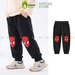 [10-29KG] Quần Dài Jogger Nỉ 2 Da Dày Dặn Giữ Nhiệt Cho Bé Trai KIMCHIBABY Họa Tiết Siêu Anh Hùng Mặc Thu Đông QN601 6
