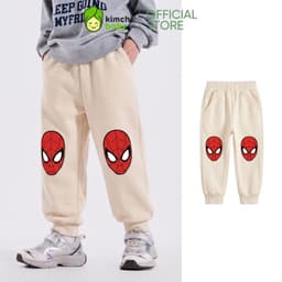 [10-29KG] Quần Dài Jogger Nỉ 2 Da Dày Dặn Giữ Nhiệt Cho Bé Trai KIMCHIBABY Họa Tiết Siêu Anh Hùng Mặc Thu Đông QN601 8