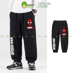 [10-29KG] Quần Nỉ Giữ Nhiệt Cho Bé Trai Vải Nỉ 2 Da Dày Mịn Ấm KIMCHIBABY Họa Tiết Siêu Anh Hùng Mặc Thu Đông QN601 7