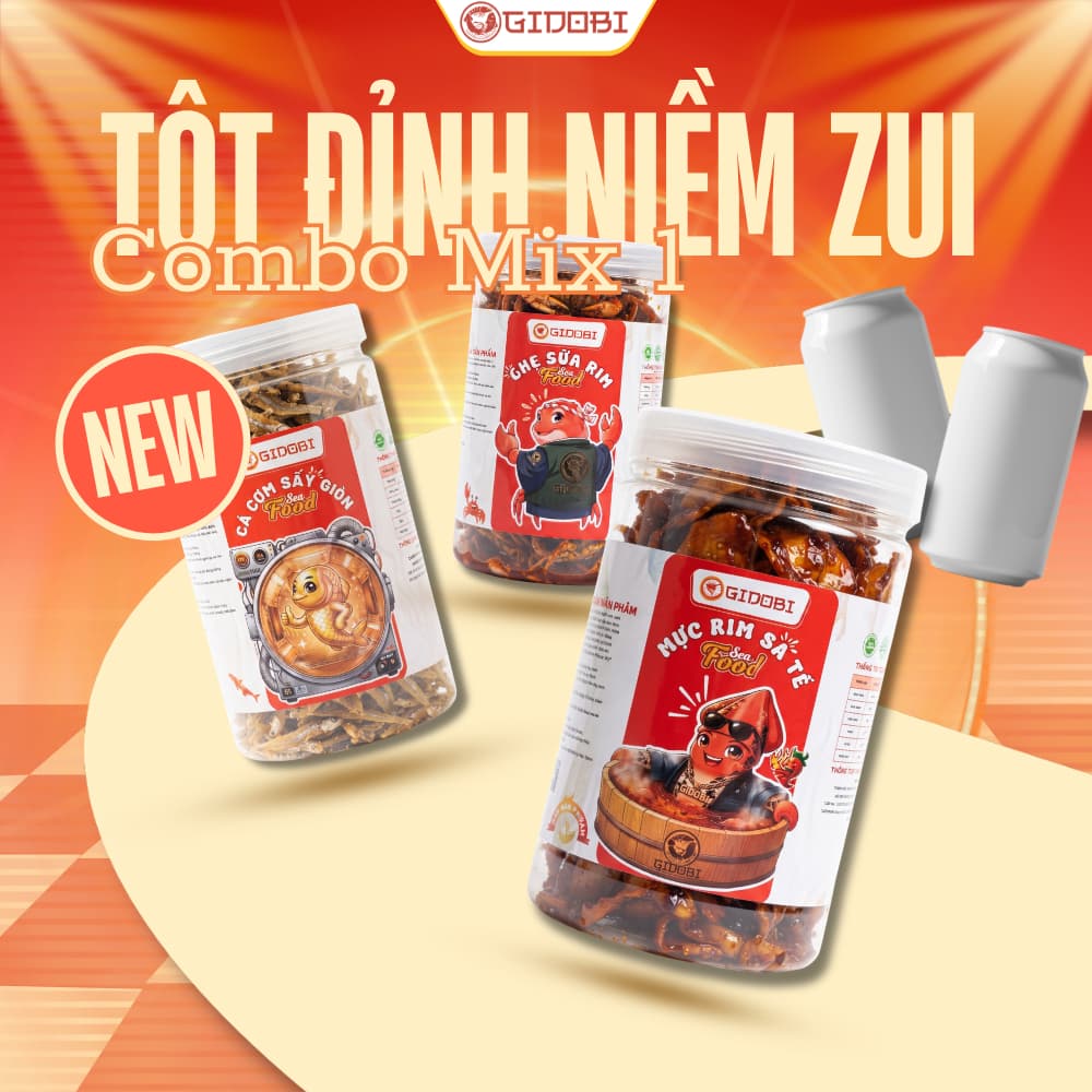 [GIDOBI] Combo Mix 1 - Combo Ăn Vặt Gidobi - Ngon giá rẻ - 600g