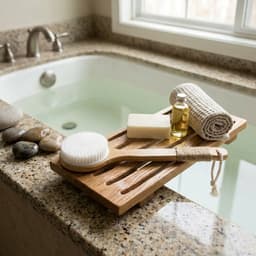 Bàn Chải Tắm Cán Dài Gỗ Tre lông mềm , Kỳ Lưng Tẩy Tế Bào Chết, Sợi PP Mềm Mại Massage Cơ Thể,  40x10.5 cm 8