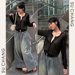 Áo Len Dệt Kim Phối Tiêu Mix Thun Viền Ren A1008 Su Chang Thời Trang Nữ 7