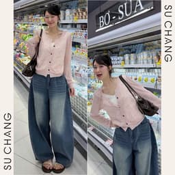 Áo Len Dệt Kim Phối Tiêu Mix Thun Viền Ren A1008 Su Chang Thời Trang Nữ 5
