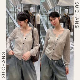 Áo Len Dệt Kim Phối Tiêu Mix Thun Viền Ren A1008 Su Chang Thời Trang Nữ 1