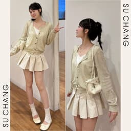 Áo Len Dệt Kim Phối Tiêu Mix Thun Viền Ren A1008 Su Chang Thời Trang Nữ 6