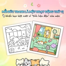 Sách Khu Phố Mèo - Sách tô màu những chú mèo hậu đậu 4