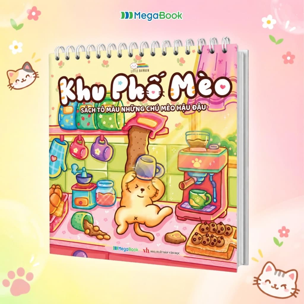 Sách Khu Phố Mèo - Sách tô màu những chú mèo hậu đậu