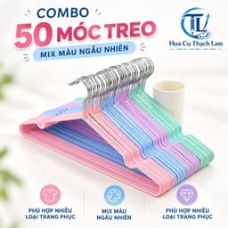 [50 MÓC ] Móc Treo Quần Áo TL02 Bọc Nhựa – Móc Inox Siêu Bền, Chống Trượt – Dọn Tủ Đón Tết 4