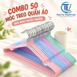 [50 MÓC ] Móc Treo Quần Áo TL02 Bọc Nhựa – Móc Inox Siêu Bền, Chống Trượt – Dọn Tủ Đón Tết 2