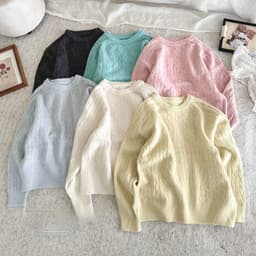 Lily.clothes- Áo len vặn thừng cổ tròn basic chất len lông thỏ dày dặn hàng QC loại 1 (A52) 7