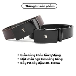 Thắt lưng nam PG khóa tự động, dây lưng khóa con lăn mặt kính sáng bóng A10L083C 2