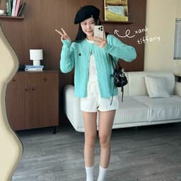 Lily.clothes- Áo cardigan len vặn thừng cúc đồng thêu gấu dày dặn hàng QC loại 1 (CDG16) 2