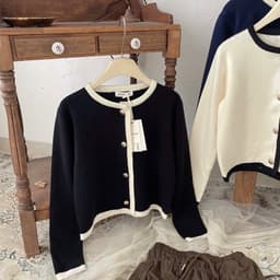 Lily.clothes- Áo cardigan len trơn dài tay cổ tròn cúc đồng hàng QC loại 1 (CDG17) 4