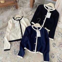 Lily.clothes- Áo cardigan len trơn dài tay cổ tròn cúc đồng hàng QC loại 1 (CDG17) 7