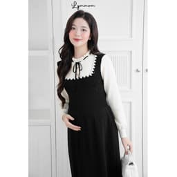 Váy Bầu Lymmom Thu Đông Xinh Dánh Dài Dài Tay, Váy Len Bầu Chất Liệu Cao Cấp Mềm Mại Đi Tiệc VL032 3